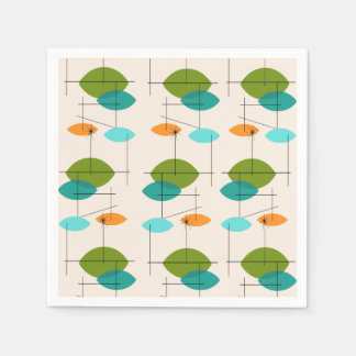 Retro Atomic Mobile Muster Papier Napkins Serviette