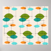 Retro Atomic Mobile Muster Poster (Vorne)