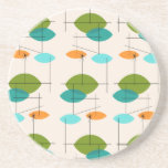 Retro Atomic Mobile Muster Sandstone Untersetzer<br><div class="desc">Dieser Retro Atomic Mobile Pattern Sandstone Drink Untersetzer ist ein modernes Design in der Mitte des Jahrhunderts. Das Vintag inspirierte Design ist cremefarben mit spitzen Ovalen in Türkis, Orange, aquamarin und Avocado grün. Die aquamarinen und Avocado grünen Ovale überlappen sich und schaffen einen schönen Schatten Pfauenblau. Spaß Sternexplosionen verstärken Slanting...</div>