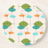 Retro Atomic Mobile Muster Sandstone Untersetzer (Vorne)