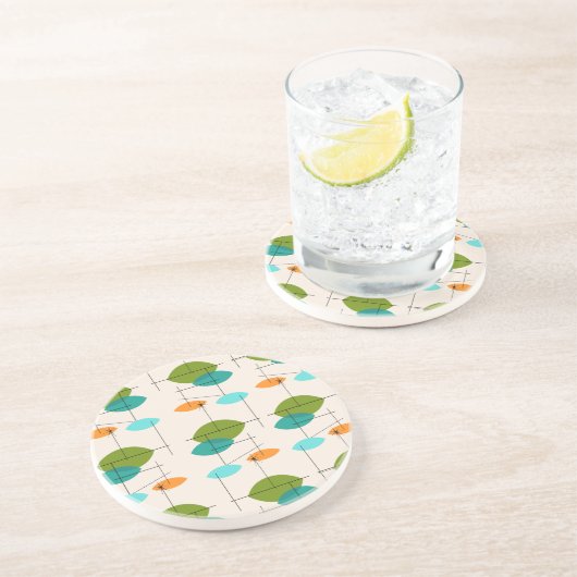 Retro Atomic Mobile Muster Sandstone Untersetzer (Seite)