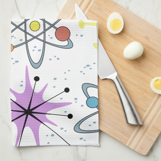 Retro atomic.png geschirrtuch (Viertel Falte)