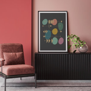 Retro Atomic Space Age Mid Century Modern Poster