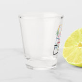 Retro Atomic Squares Stars Boomerang Mitte des Jah Schnapsglas (Links)