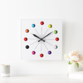 Retro Atomic Star Burst Quadratische Wanduhr (Zuhause)