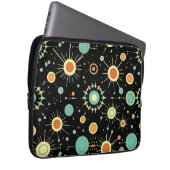 Retro Atomic Starburst Midcentury Pattern Laptopschutzhülle (Vorne Rechts)