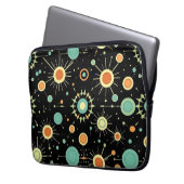 Retro Atomic Starburst Midcentury Pattern Laptopschutzhülle (Vorderseite Links)