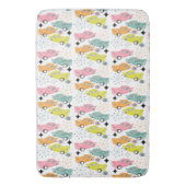 Retro Atomic Sternexplosion Moderne Mitteljahrsaut Badematte (Vorderseite Vertikal)