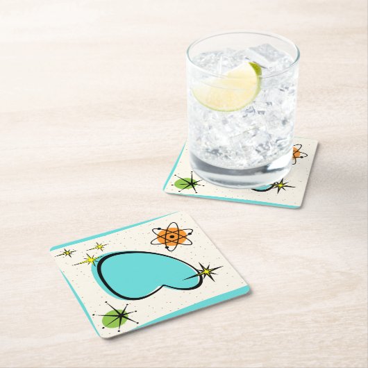 Retro Atoming Boomerang & Sternexplosionen Paper U Untersetzer (Vor Ort)