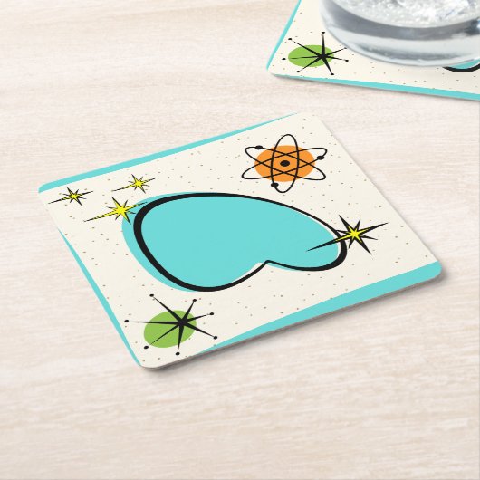 Retro Atoming Boomerang & Sternexplosionen Paper U Untersetzer (angewinkelt)