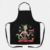Retro Atomkatze Pin-Up | "Happy Hour, Honey" Mid- Schürze (Vorderseite)