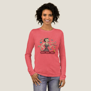 Retro Atomkatze Pin-Up   "Happy Hour, Honey" Mitte Tri-Blend Shirt