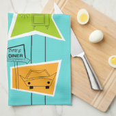 Retro AtomKitsch-Geschirrtuch Handtuch (Viertel Falte)