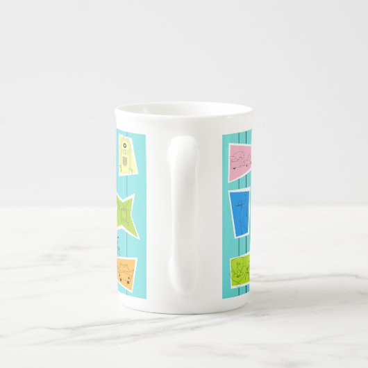 Retro Atomkitsch-Knochen-China-Tasse Porzellantasse (Rückseite)