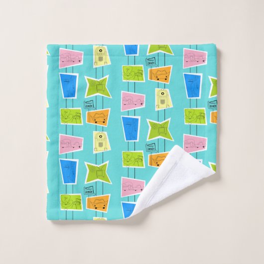 Retro Atomkitsch-Tuch-Set Badhandtuch Set (Waschlappen)