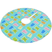 Retro AtomKitsch-Weihnachtsbaum-Rock Polyester Weihnachtsbaumdecke (Schrägansicht)