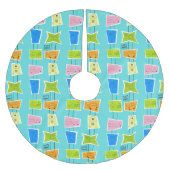 Retro AtomKitsch-Weihnachtsbaum-Rock Polyester Weihnachtsbaumdecke (Vorderseite)