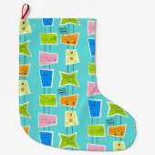 Retro Atomkitsch-WeihnachtsStrumpf Großer Weihnachtsstrumpf (Vorderseite)