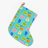 Retro Atomkitsch-WeihnachtsStrumpf Großer Weihnachtsstrumpf (Vorderansicht (hängend))