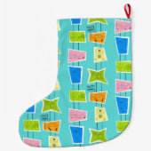 Retro Atomkitsch-WeihnachtsStrumpf Großer Weihnachtsstrumpf (Rückseite)