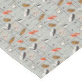 Retro Atommuster Orange Grau Schwarz Tischdecke (Schrägansicht)