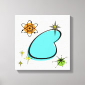 Retro Atomoomerang Stretched Canvas Print Leinwanddruck (Vorderseite)