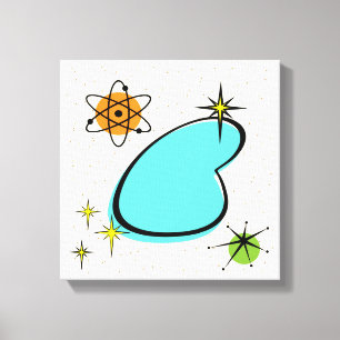 Retro Atomoomerang Stretched Canvas Print Leinwanddruck