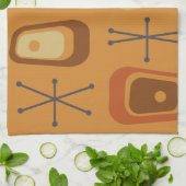 Retro Atomraumzeitalter Orange Geschirrtuch (Gefaltet)