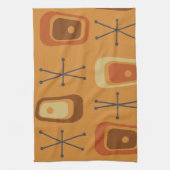 Retro Atomraumzeitalter Orange Geschirrtuch (Vertikal)
