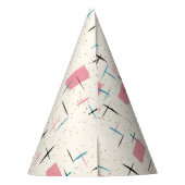 Retro Atomrosa Muster Party-Hut Partyhütchen (Rückseite)