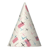 Retro Atomrosa Muster Party-Hut Partyhütchen (Links)