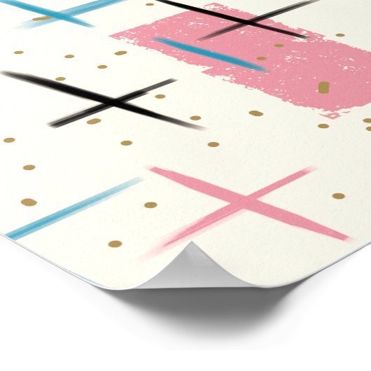 Retro Atomrosa Muster Poster (Ecke)