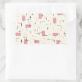 Retro Atomrosa Musterkleber Rechteckiger Aufkleber (Tasche)