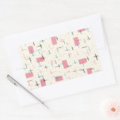 Retro Atomrosa Musterkleber Rechteckiger Aufkleber (Umschlag)