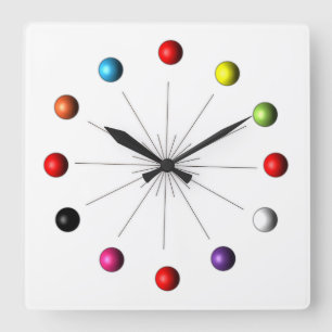 Retro Atomstar Burst Quadratische Wanduhr