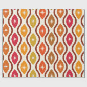 Retro-Atomstars auf ogeen Mustern der Mitte des Ja Geschenkpapier (Flach)