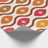 Retro-Atomstars auf ogeen Mustern der Mitte des Ja Geschenkpapier (Ecke)