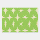 Retro Atomstars Muster auf Kalkgrün Geschenkpapier Set (Vorderseite 2)