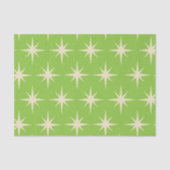 Retro Atomstars Muster auf Kalkgrün Seidenpapier (Vorderseite)