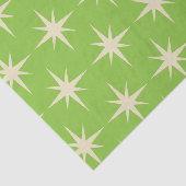 Retro Atomstars Muster auf Kalkgrün Seidenpapier (Ausschnitt)