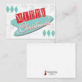 Retro Atomweihnachtsfest Mitteilungskarte (Vorne/Hinten)