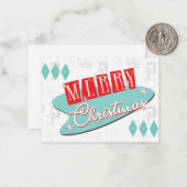 Retro Atomweihnachtsfest Mitteilungskarte (Vorderseite/Rückseite Beispiel)