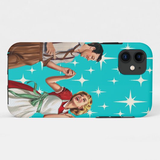 Retro Atomzeit Fabulous "50er Dancing Couple Case-Mate iPhone Hülle (Rückseite (Horizontal))