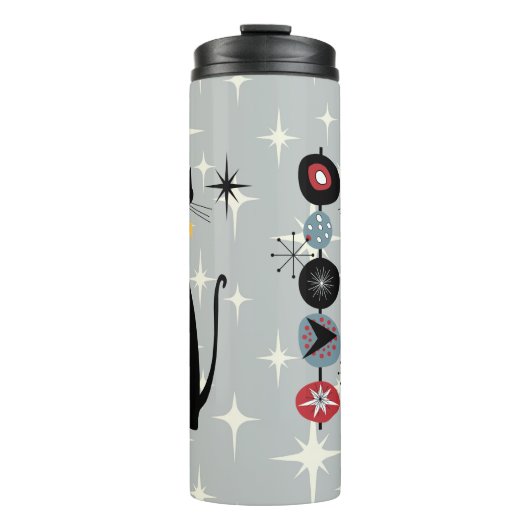Retro Atomzeit Mitte Jahrhundert Moderne MCM Coole Thermosbecher (Vorderseite)