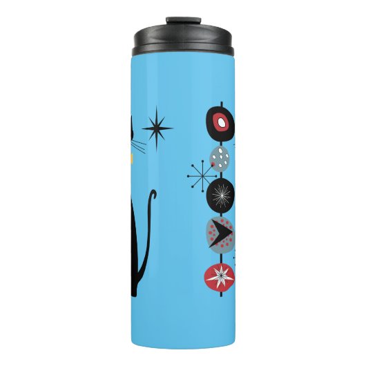 Retro Atomzeit Mitte Jahrhundert Moderne MCM Coole Thermosbecher (Vorderseite)
