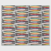 Retro-Atomzeitalter-Backgammon Geschenkpapier (Flach)