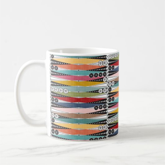 Retro-Atomzeitalter-Backgammon Kaffeetasse (Links)