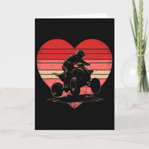 Retro Atv 4 Wheelers Herz Valentinstag Damen Herre Karte