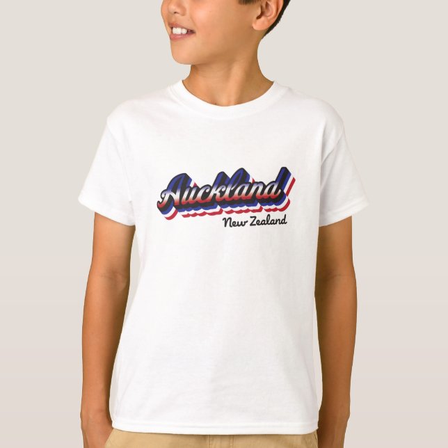 Retro Auckland Neuseeland Kids T - Shirt (Vorderseite)