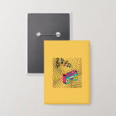 Retro Audio Boombox. Button (Vorderseite/Rückseite)